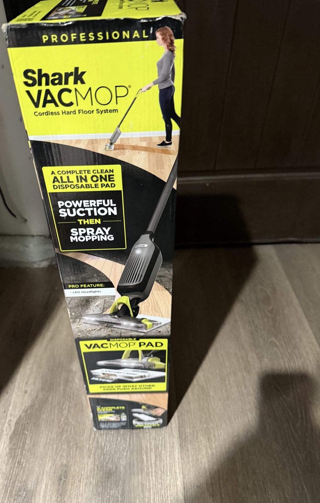 Brand New Shark VACMOP Cordless Hard Floor Cleaner, Vacuum and Spray Mop, Powerful Suction,