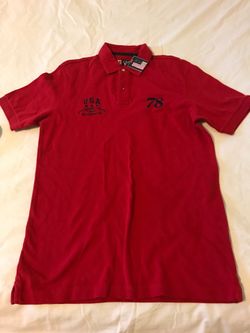 Men’s small red polo shirt new with tag Chaps brand