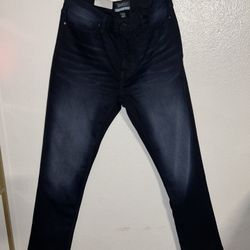 NWT Kenneth Cole Awearness Men's Slim-Fit Chillflex Dark Blue Jeans Sz 36x32