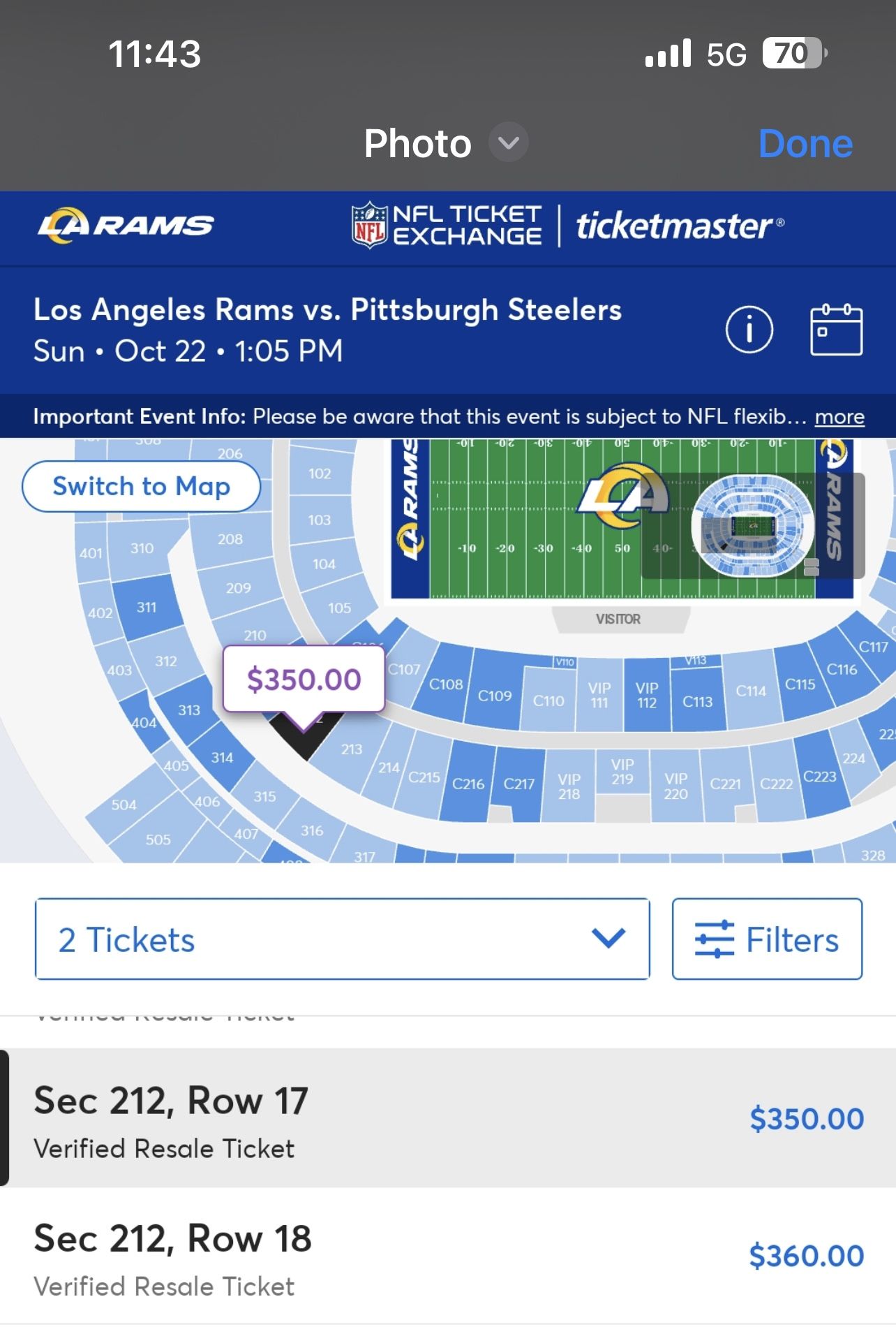 Steelers V Rams Tix And Parking Pass