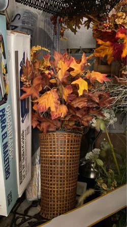 Set of 2 fall flowers in pot