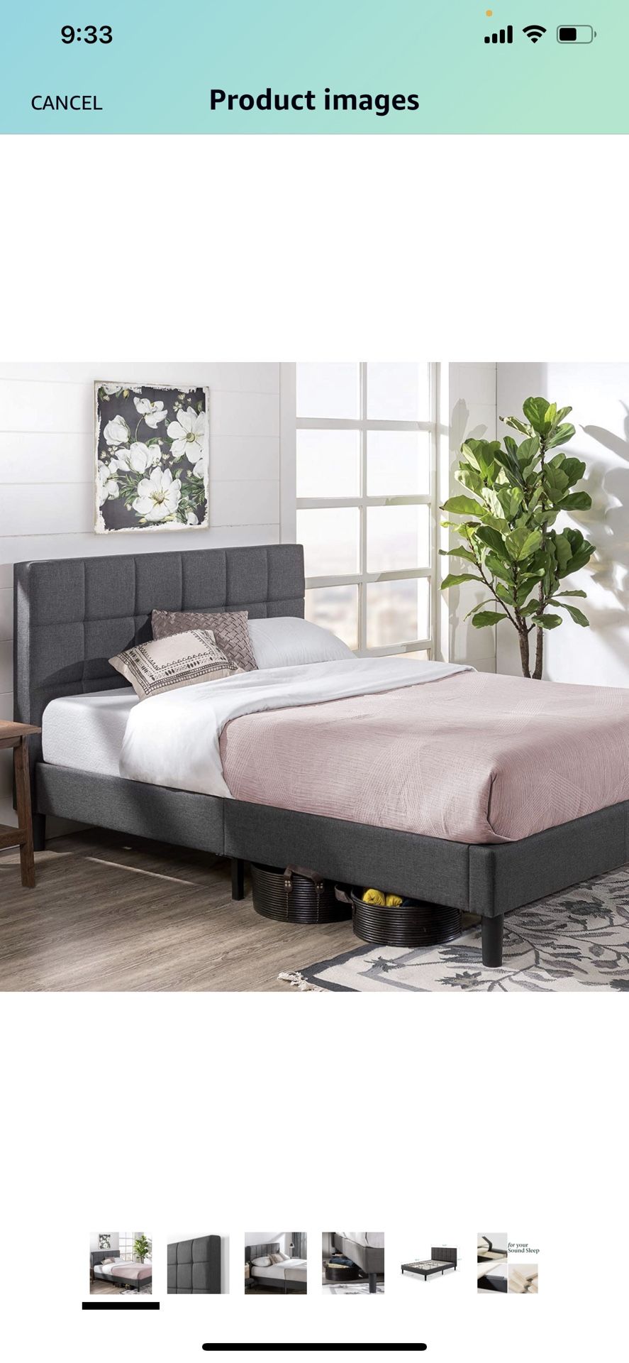 Queen Size Lottie Upholstered Platform Bed Frame