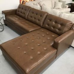 Baskove Real Leather Sectional 💥