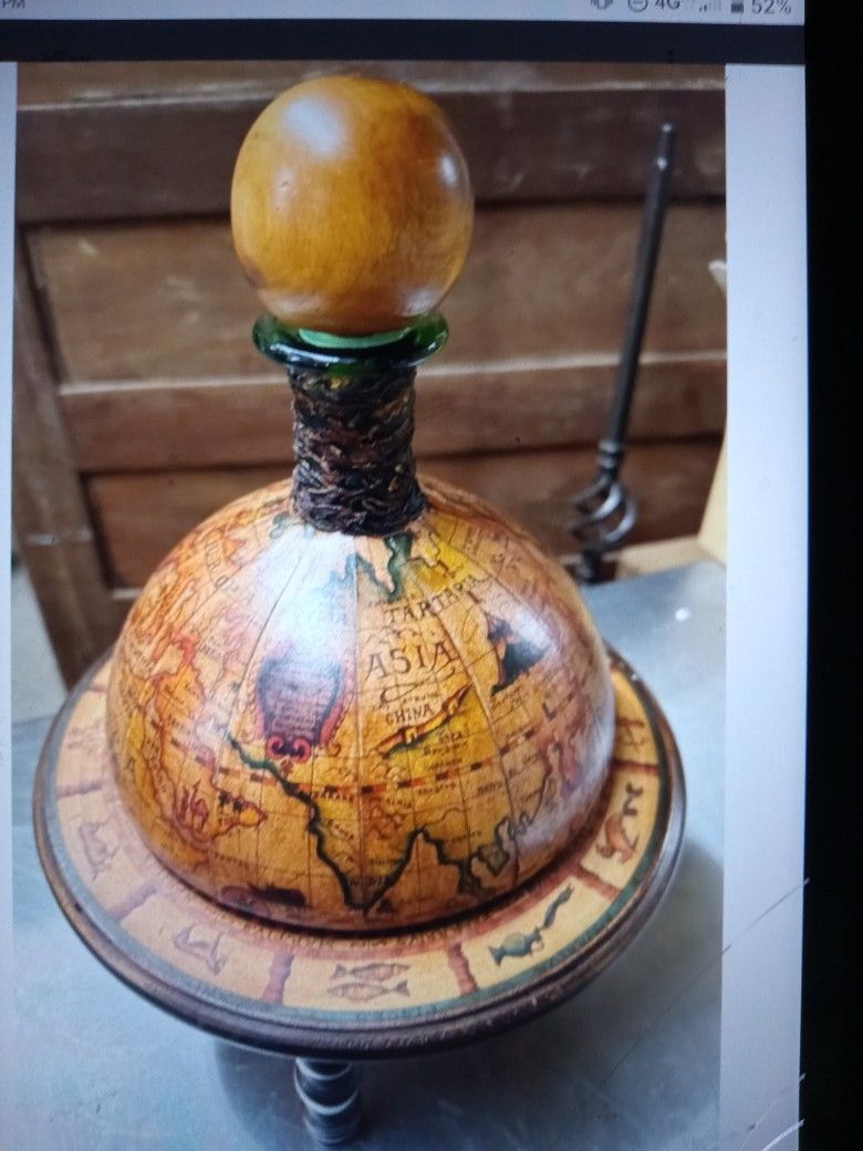 Vintage Leather Wrapped Wine Decanter