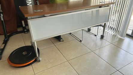 Mobile Folding Desk on Casters
