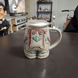 Vintage Gerz West Germany Alpine Shorts German Beer Stein With Pewter Lid
