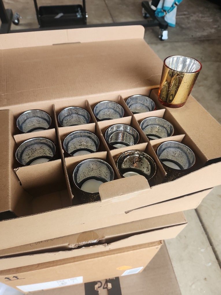 54 Gold Votives with Candles