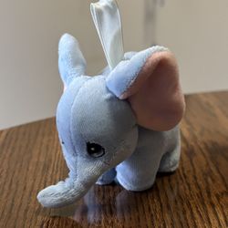 Enesco Precious Moments Blue Elephant Miniature Plush Ornament Baby Nursery Decor 