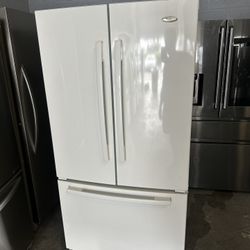 36” White Whirlpool FRIDGE REFRIGERATOR NEVERA HELADERA FRIO REFRIGERADOR GOOD CONDITION DELIVERY 🚚 FREE WARRANTY 100 DAYS