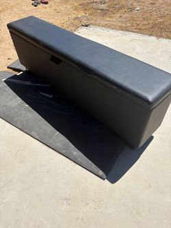 rectangular black faux leather storage