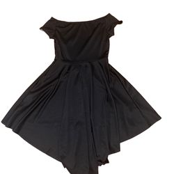 Women’s Size medium black fit and flare dress off the shoulder dress