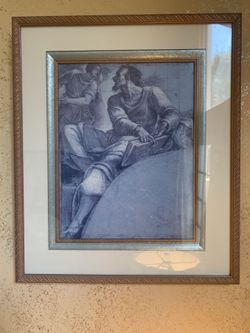 Nice picture baby blue & copper tone frame