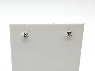 0.76 Dwt Diamond 1 Grams Double 14k White Gold Double Stud Earrings Mk0925wssmia
