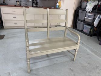 Distressed finish wooden bench