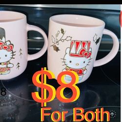 $8 Set of 2 Hello Kitty Mugs Blue Sky 2024 nutcracker like new both never use just seat in cabinets