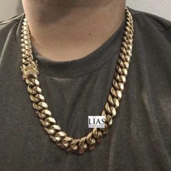 New 18k Yellow Gold Filled Cuban Link Chain 18mm Thick 