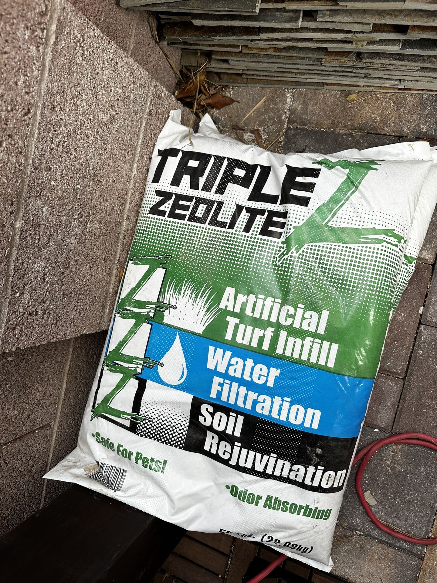 2 50lb bags of triple zeolite artificial turf infill