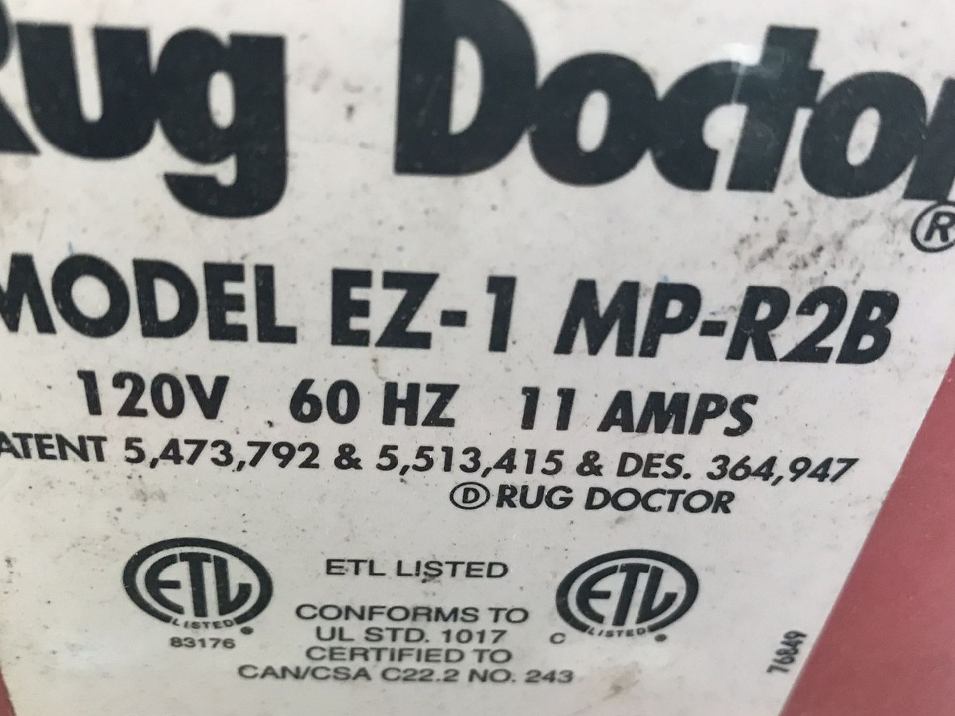The rug doctor steame cleaner