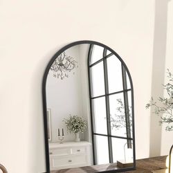 Mirror Arch Wall Mirror Large Black Bathroom Mirror Metal Frame Mirrors for Wall, Decoration Vanity Bedroom Entryway Living Room