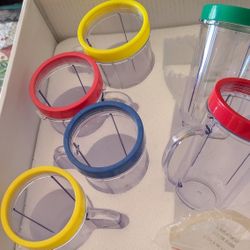 9 Magic Bullet Cups, 3 Lids