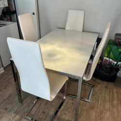 IKEA DINING TABLE AND AMAZON DINING CHAIRS