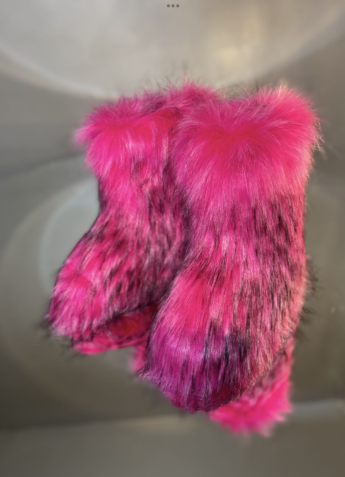 Pink Faux Fur Boots Size 7
