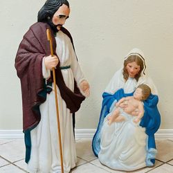 Vintage 1997 Mary Joseph Blow Mold Christmas Nativity Decor