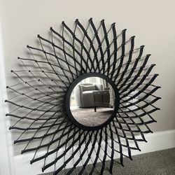 Crate & Barrel Sunburst Metal Wall Mirror 33” - Like New, Excellent Condition 