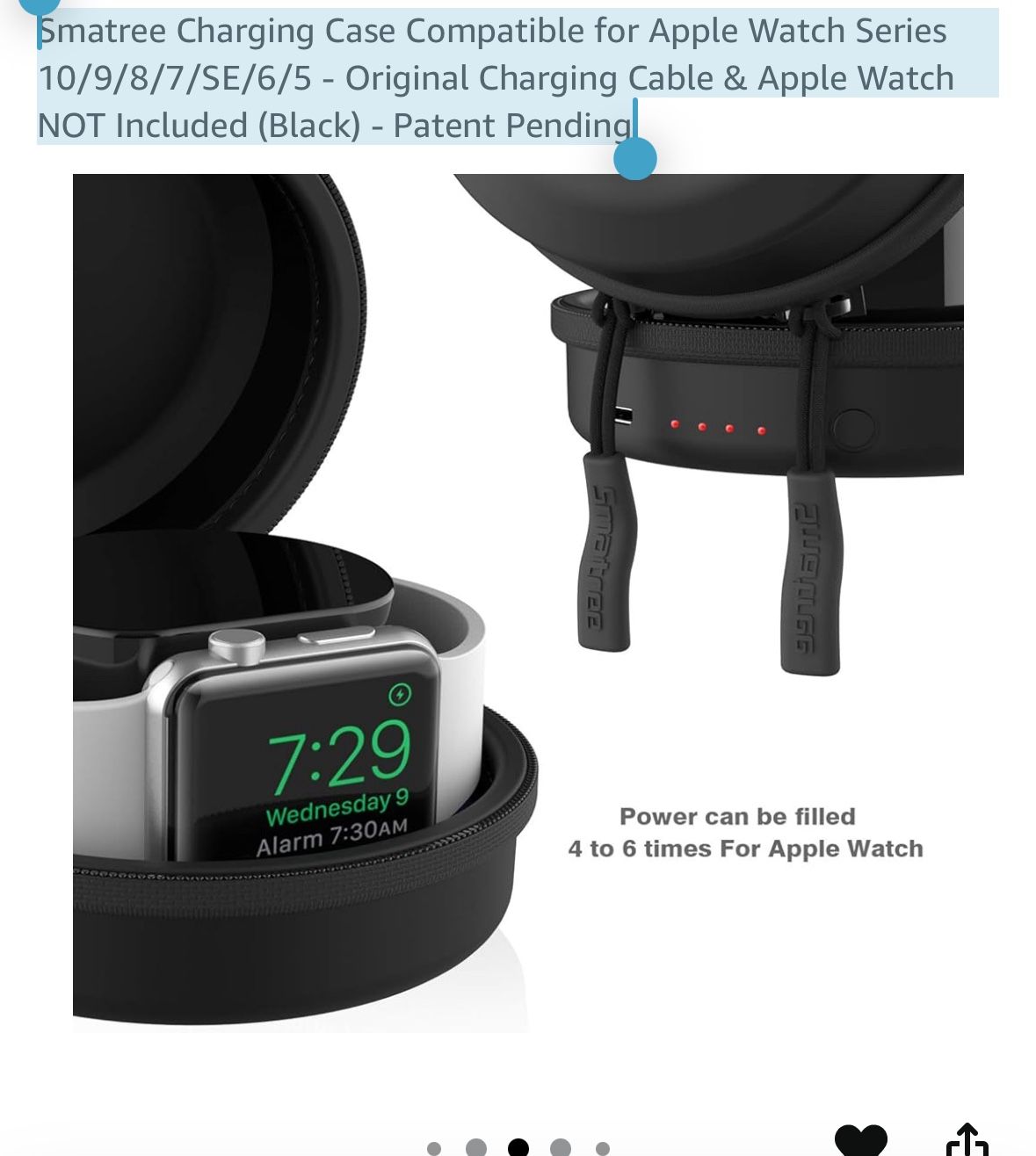 Charging Case Compatible for Apple Watch Series