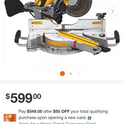 12 In DeWalt Sliding Compound Miter Saw 