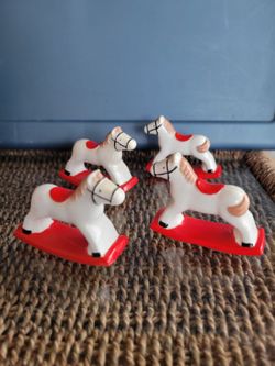 Vintage Shafford Ceramic Rocking Horses