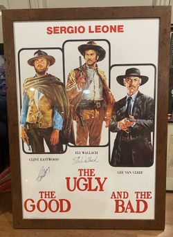 The Good The Bad And The Ugly Cast Signed Full Size Movie Poster 