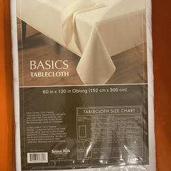 Basics White Tablecloth 