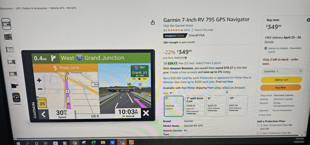 Garmin Rv 795 Gps