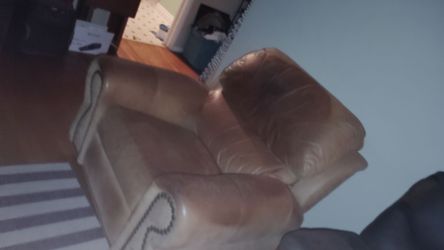 custom made brown Leather Recliner Chair