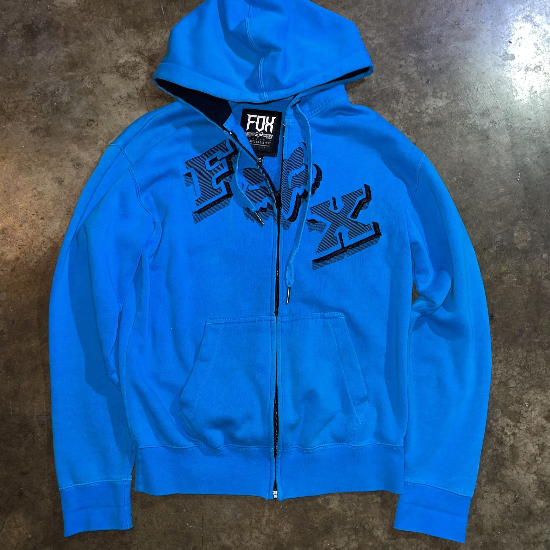 Mens Fox Y2K Blue Hoodie 