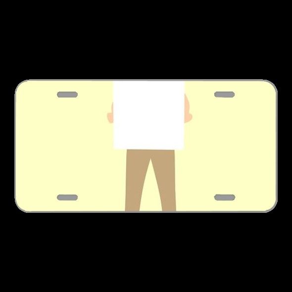 License Plate Novelty Car Front Man Board Holding Polo Shirt Panel