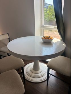 Wood white dining table