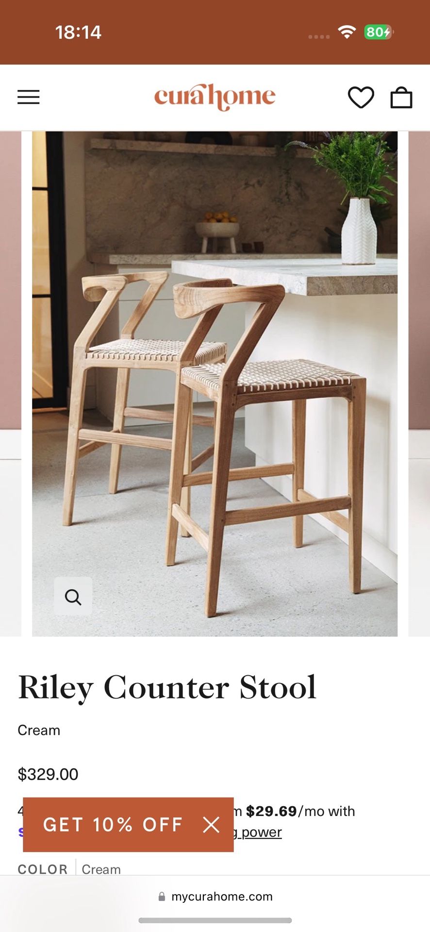 Cura Home Riley Counter Stool