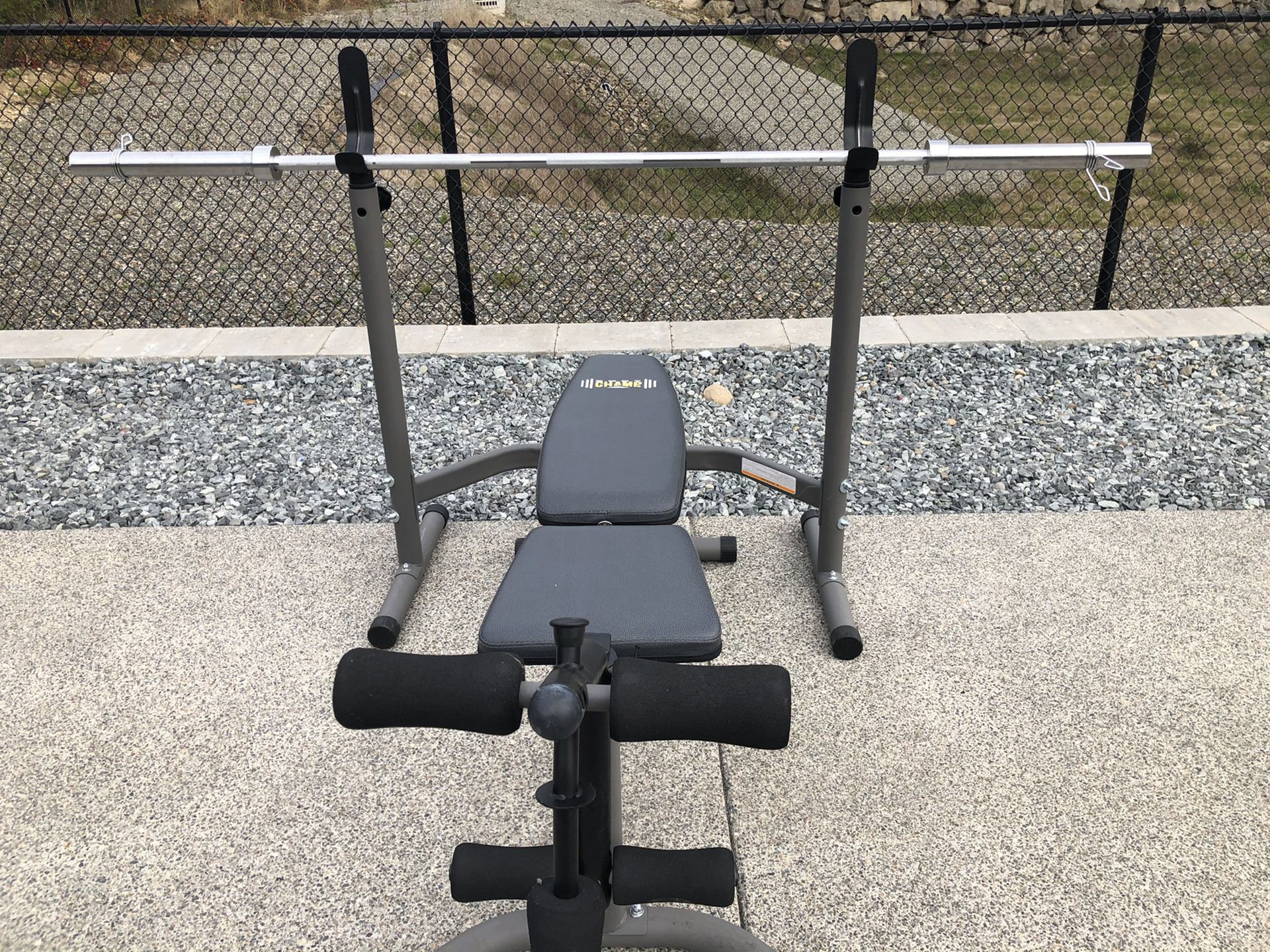 Weight Bench, Bar and Weights