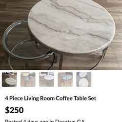 4 Piece Coffee Table Set