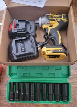 NEW Guiqiqi Impact Wrench Kit with 10 Metric Sockets
