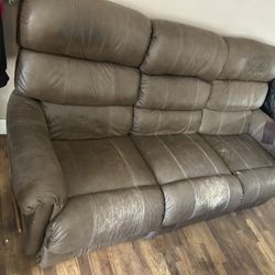 Leather Recliner Couch