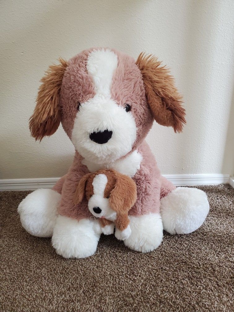 21" Stuffed Animal Dog With Little Dog