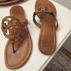 TORY BURCH MILLER SANDEL IN ROYAL TAN SIZE 8.5