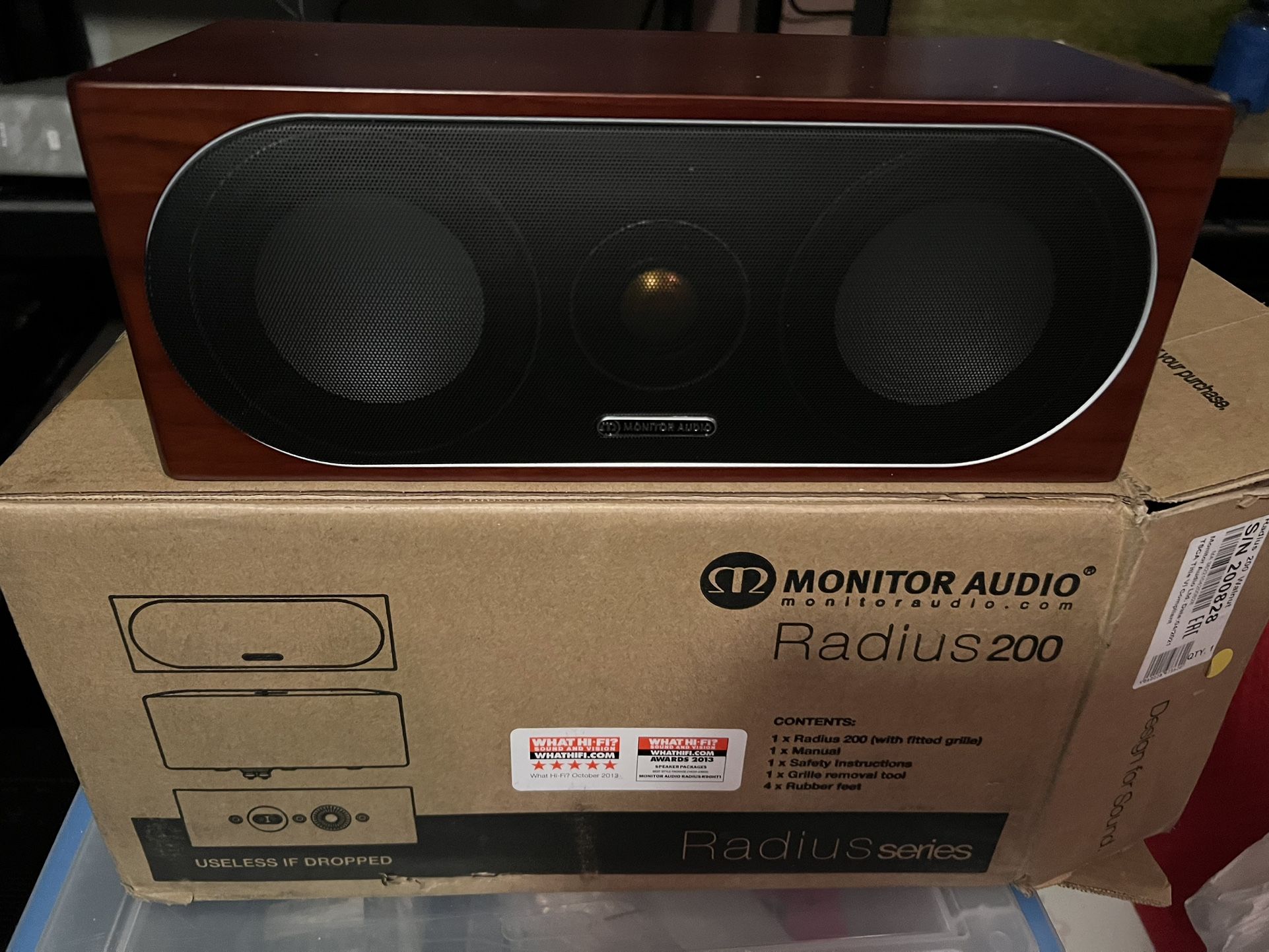 Monitor Audio Radius 200 Center Channel Walnut Finish