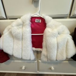 White Fluffy Faux Shawl 