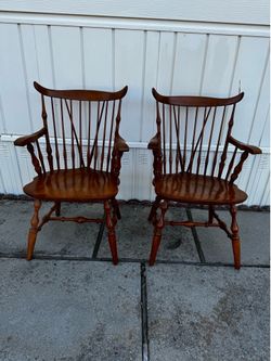 2-NICHOLS & STONE COMPANY HIGH BACK MAPLE CAPTAIN CHAIRS