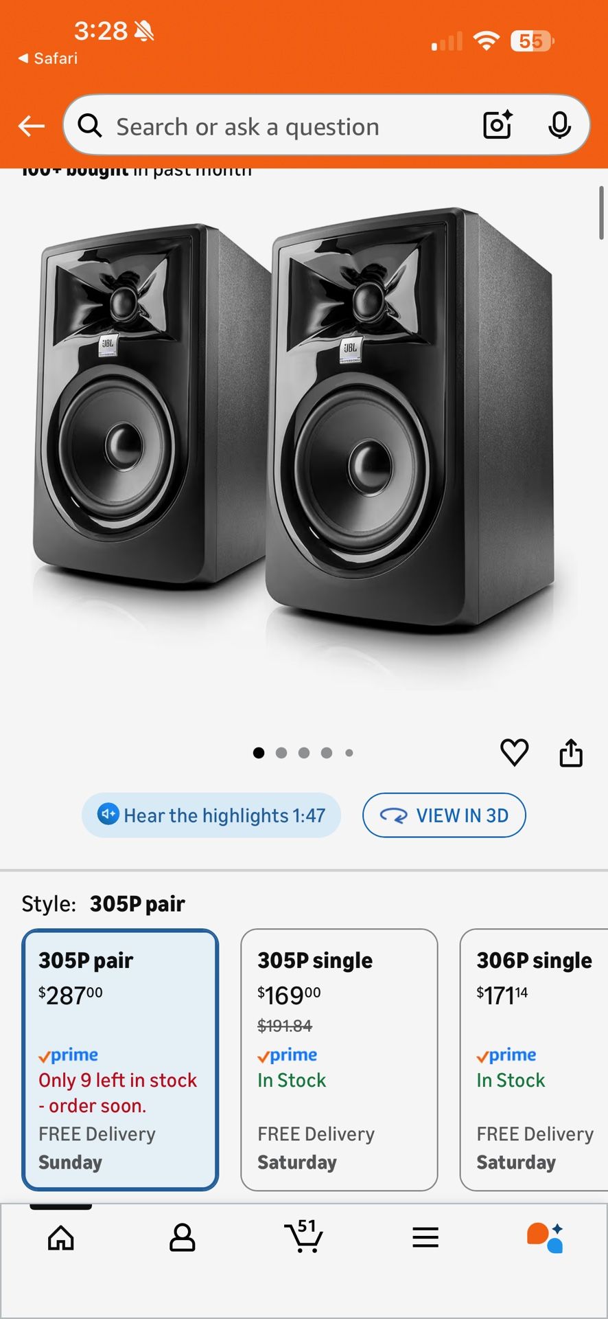 UBL Speaker 305p Pair