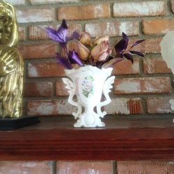 Porcelain Vase With Dried Flowers  